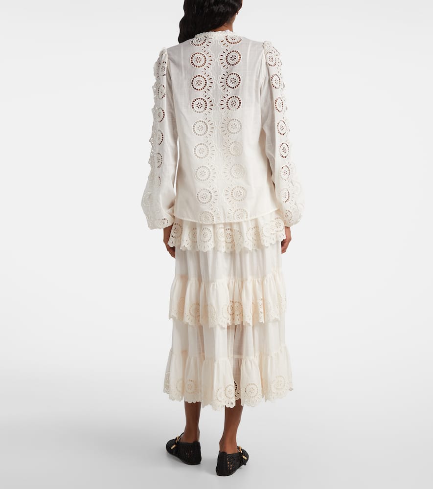 Lucky embroidered cotton blouse