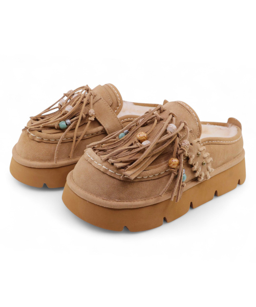 Songe Songe x Native Tassel Natural Wool Clog Chestnut