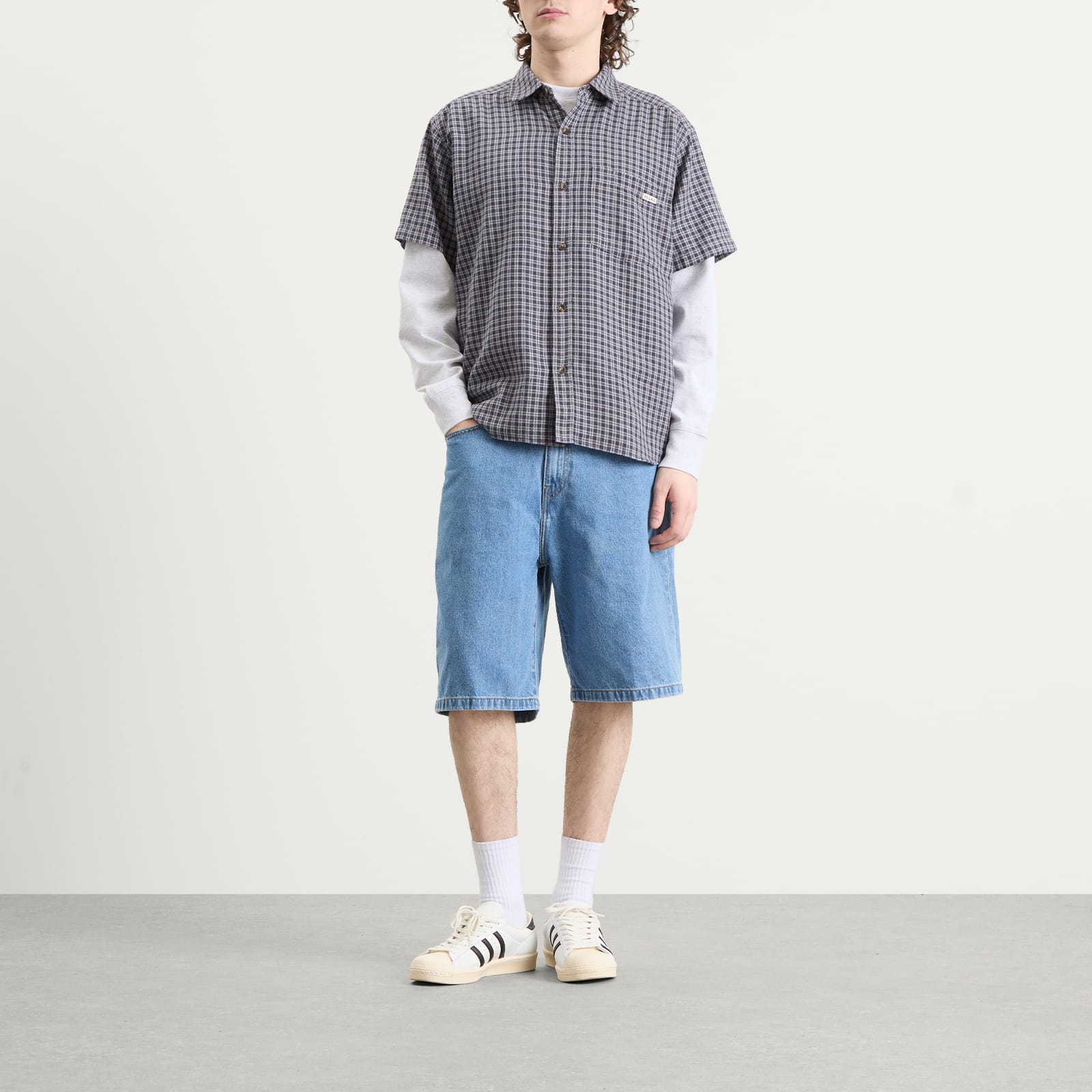 Men's Mitchell Short Sleeve Shirt Petrol/Bordeaux