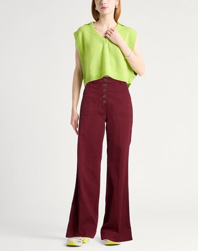Woman Pants Brick Size 27 Cotton, Elastane