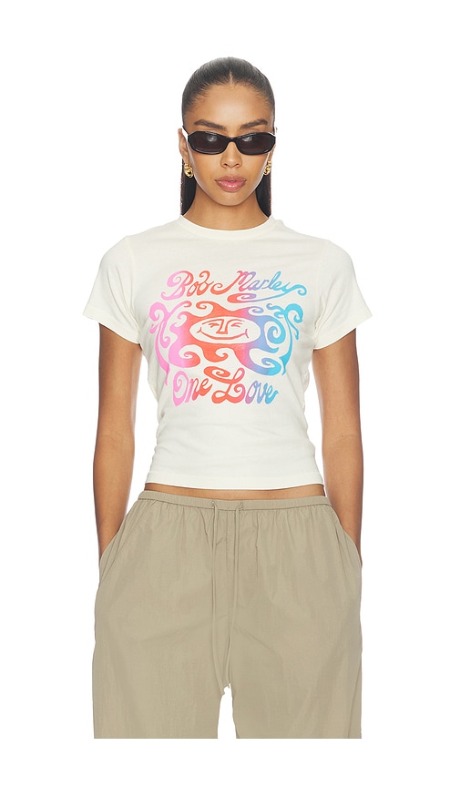 DAYDREAMER Bob Marley One Love Gradient Vintage Tee in Stone Vintage. XS also in S, M