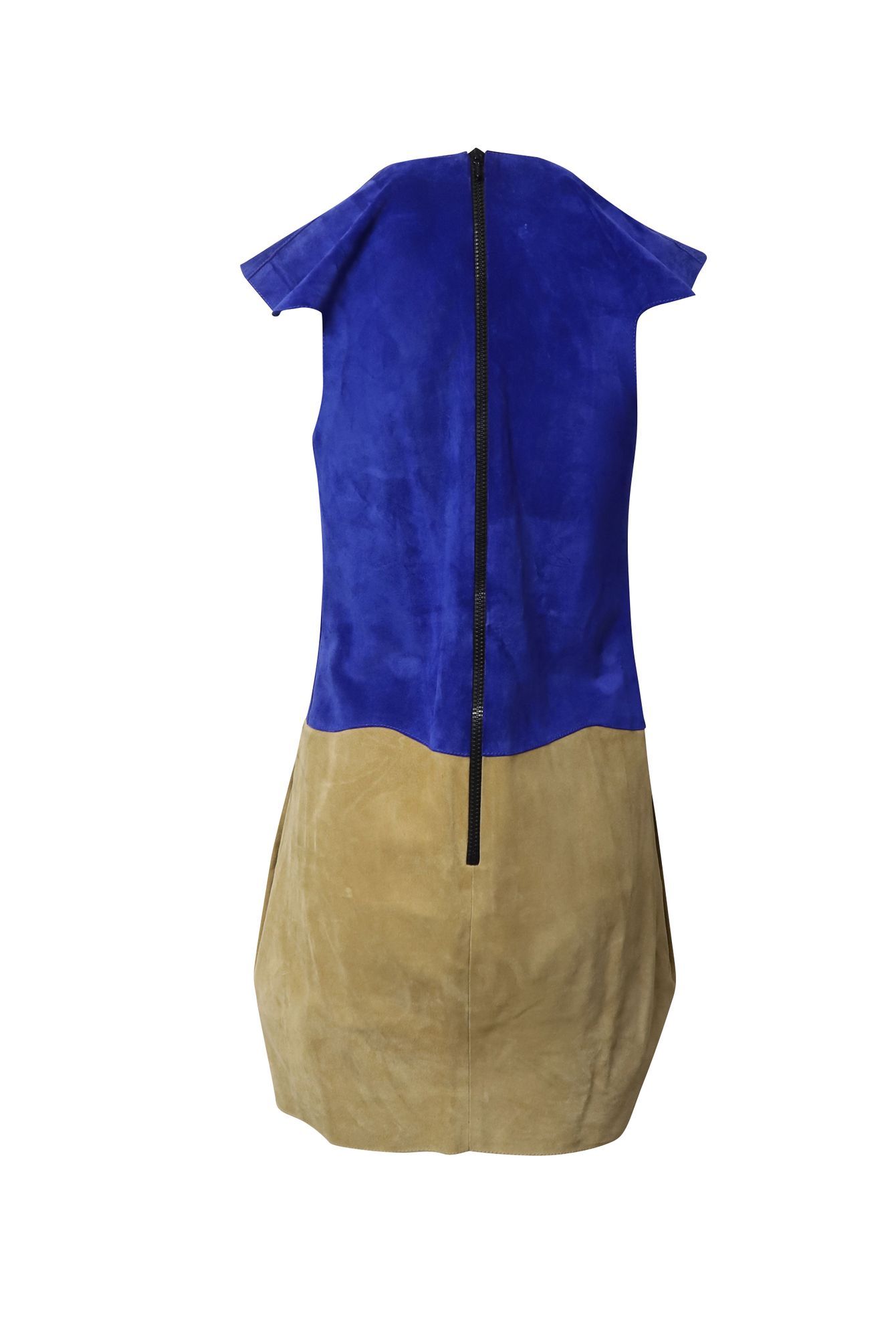 Victoria Beckham Women's Preloved Paneled Mini Dress in Suede | : Large