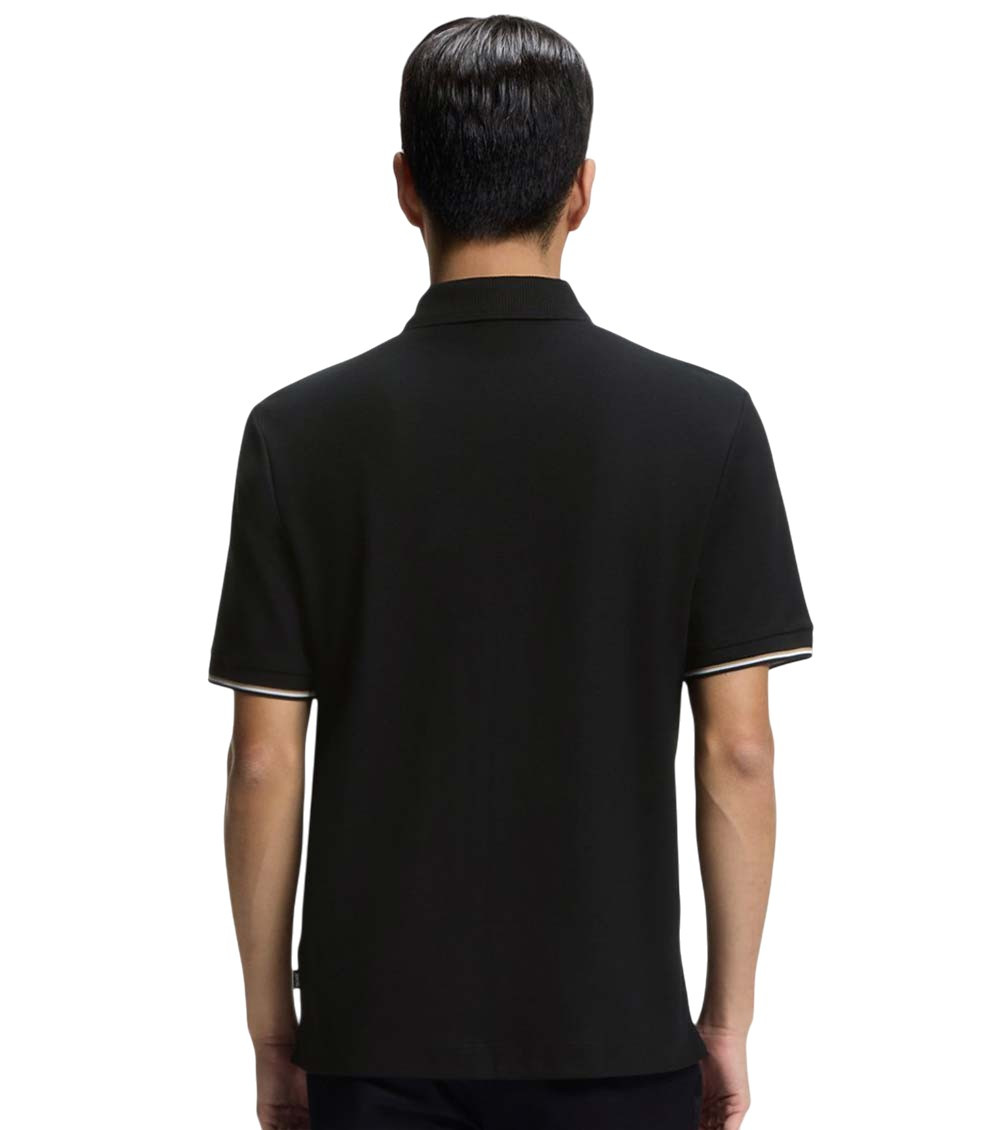 Black Solid Shirt Collar Polo
