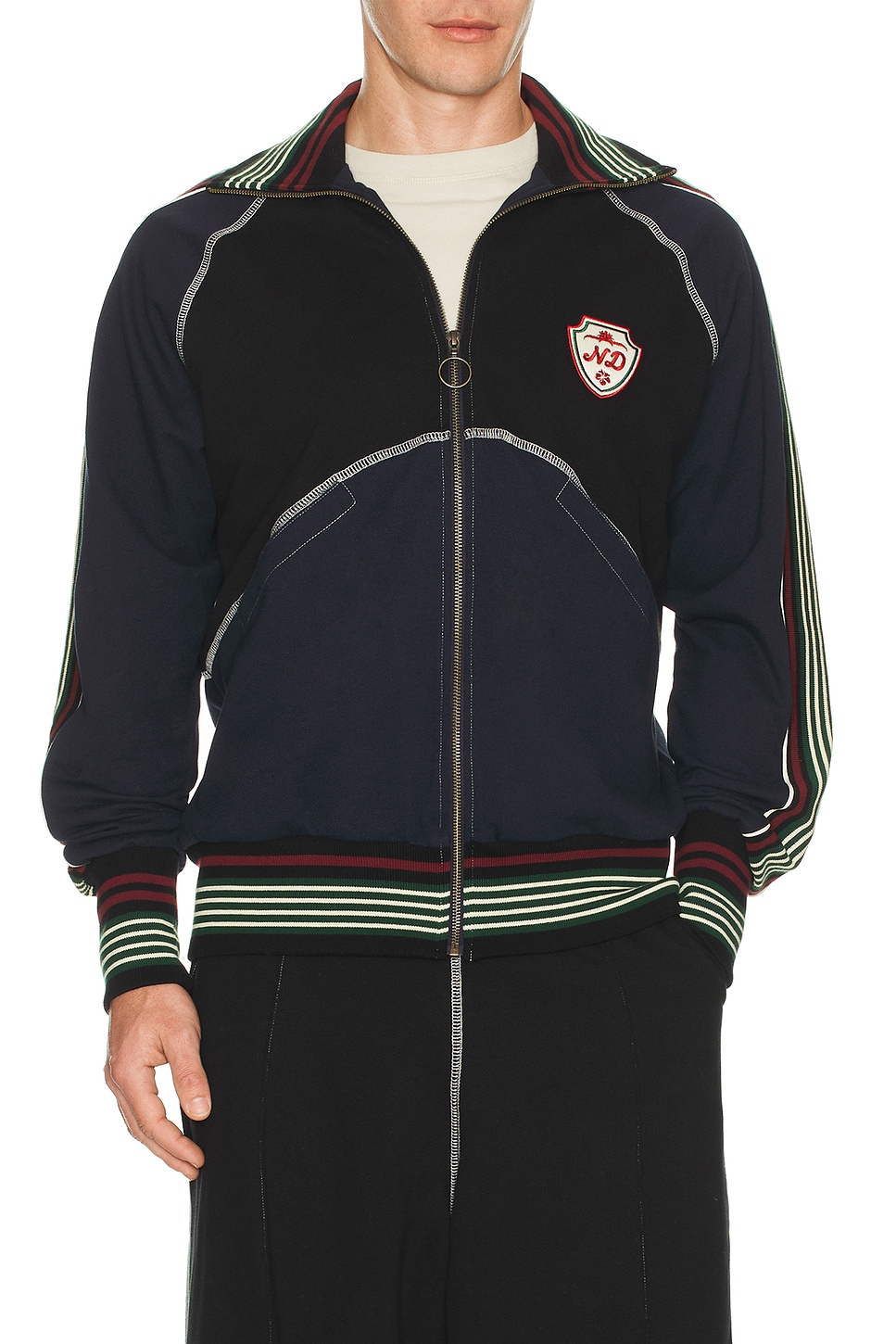 Nicholas Daley Track Jacket in Black & Navy - Navy. L also in M, XL/1X