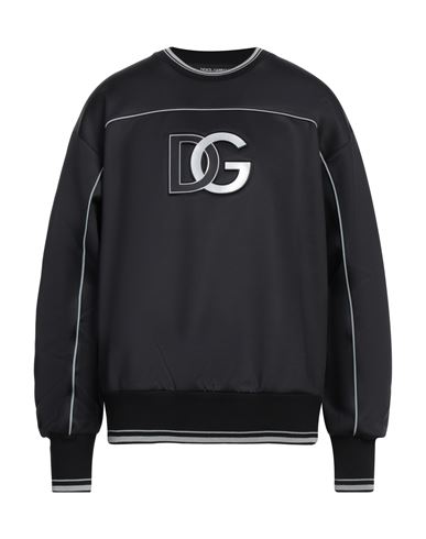 Dolce & gabbana Man Sweatshirt Black Size 42 Polyester, Elastane, Cotton, Glass, Epoxide resin