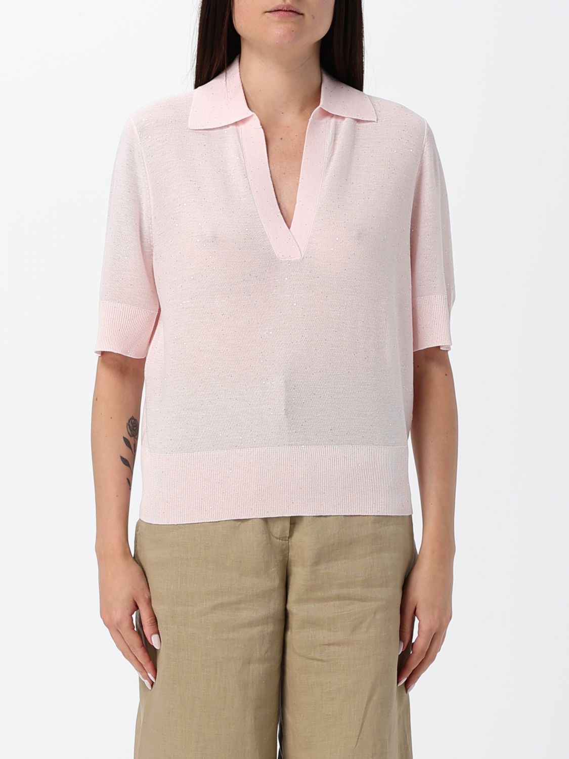 Polo Shirt Woman color Beige