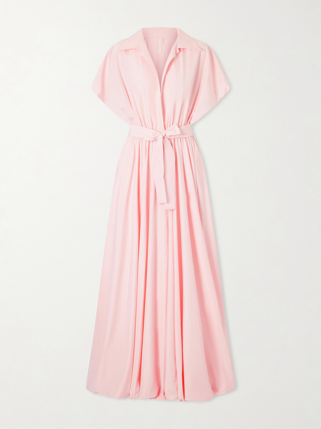 Tie-detailed Woven Gown - Pink