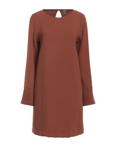 Même Road Woman Mini dress Brown Size 10 Polyester, Rayon, Elastane