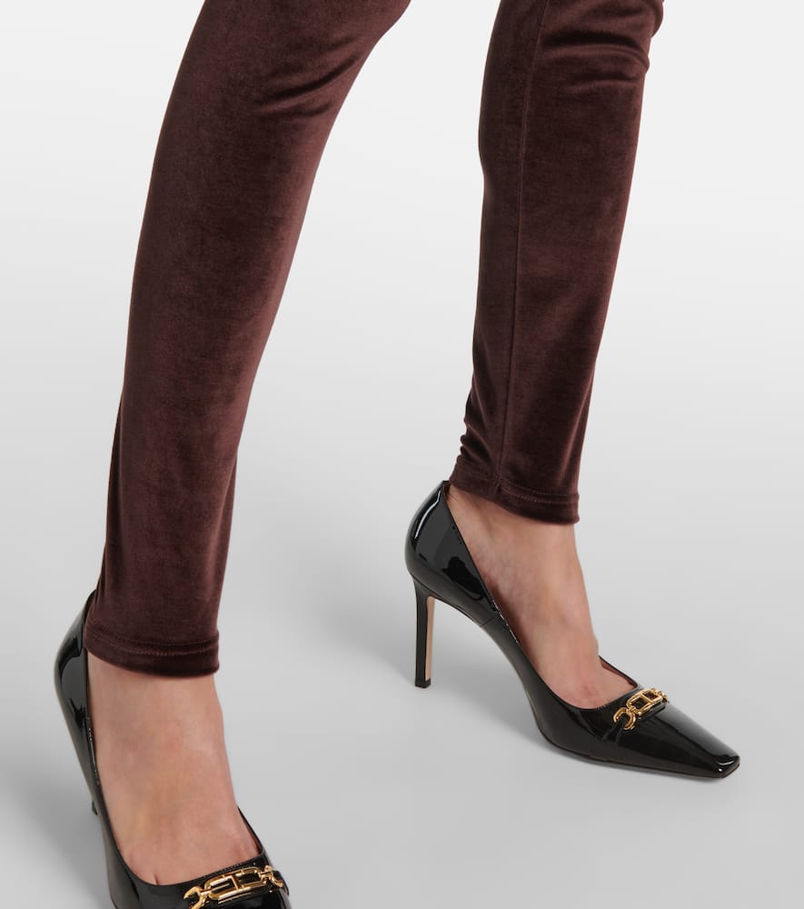 Logo velour leggings