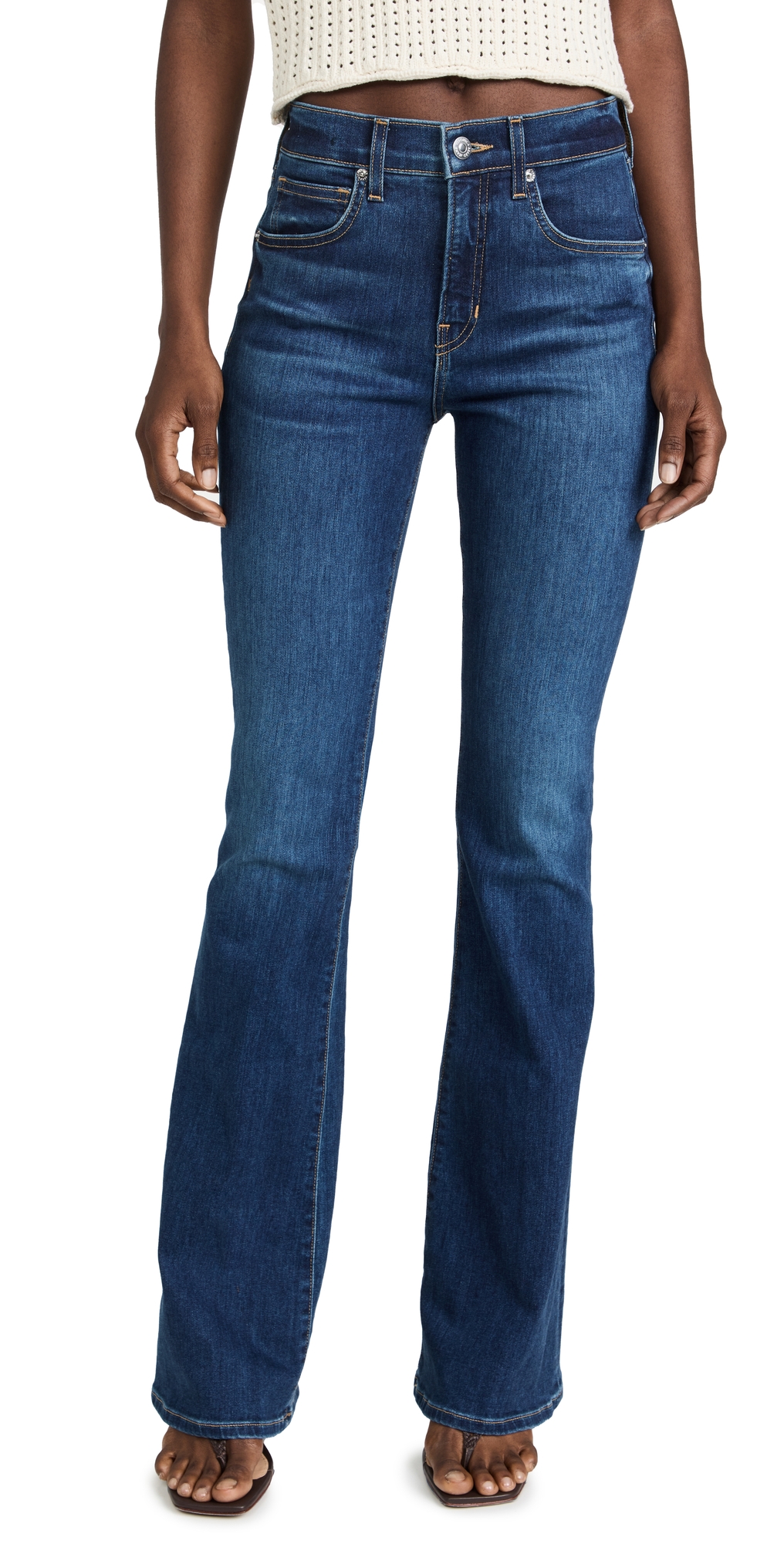 Beverly High Rise Skinny Flare Jeans Bright Blue