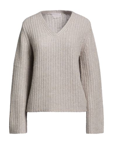 Woman Sweater Taupe Size 8 Cashmere, Cotton