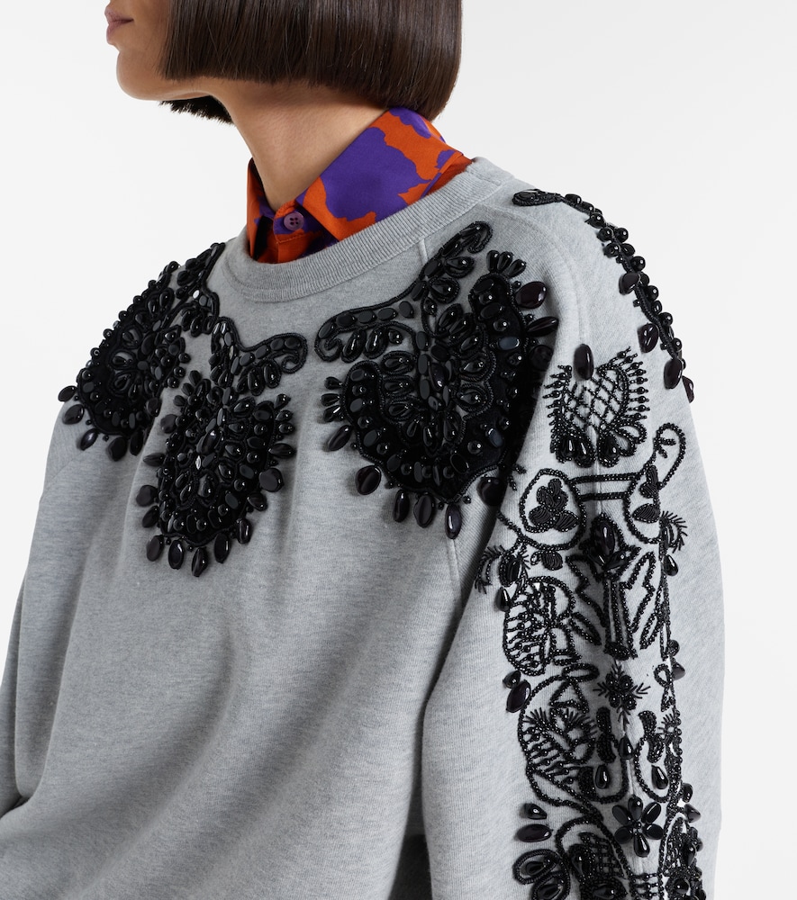 Embellished cotton jersey sweatshirt