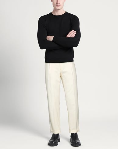 Man Pants Ivory Size 40 Virgin Wool, Elastane