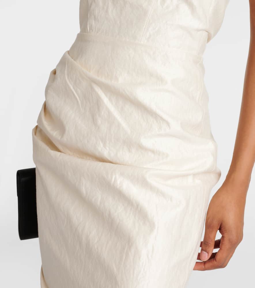 Amber draped cotton-blend midi dress