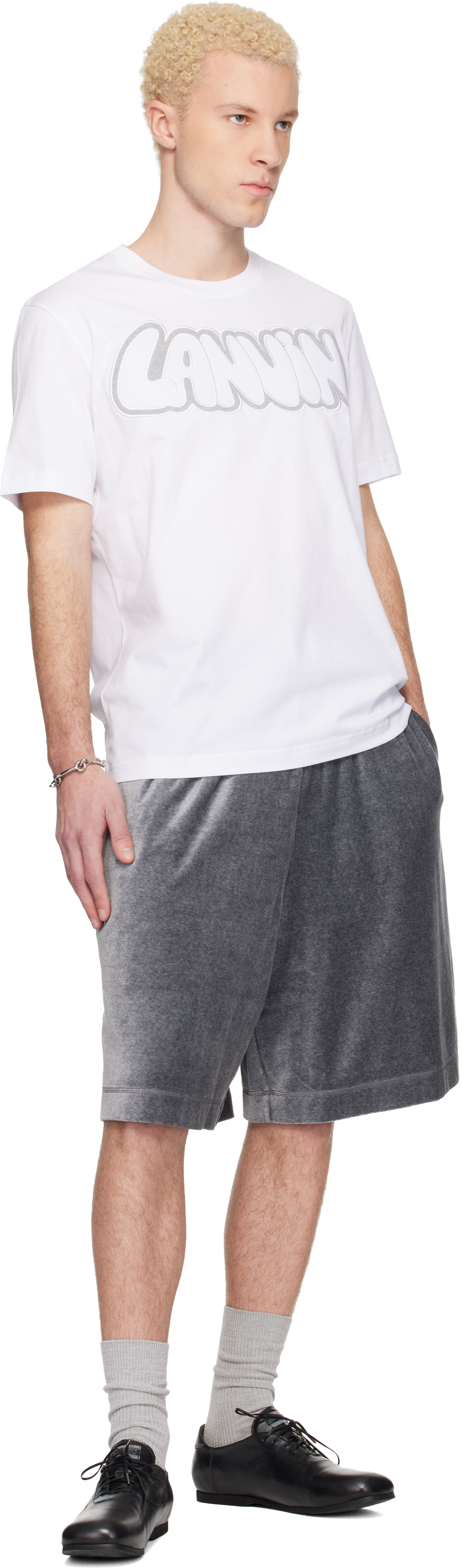 Gray Velvet Bermuda Shorts