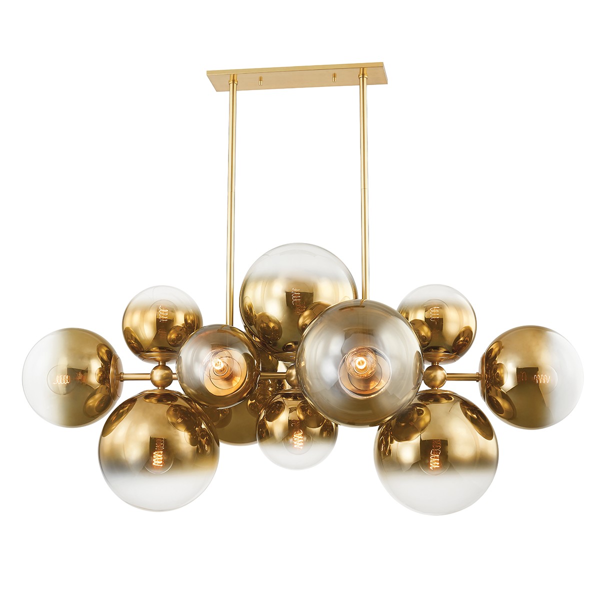 Vintage Polished Brass 12 Light Linear from the Kyoto Collection