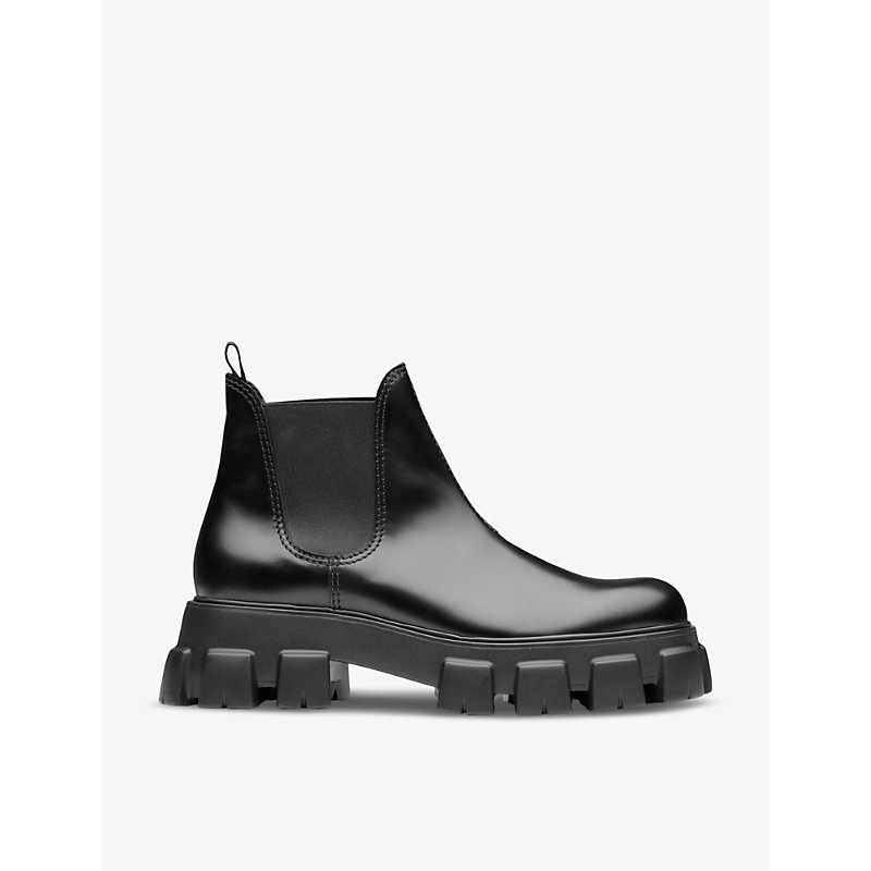 Mens Black Monolith Chunky-sole Chelsea Boots