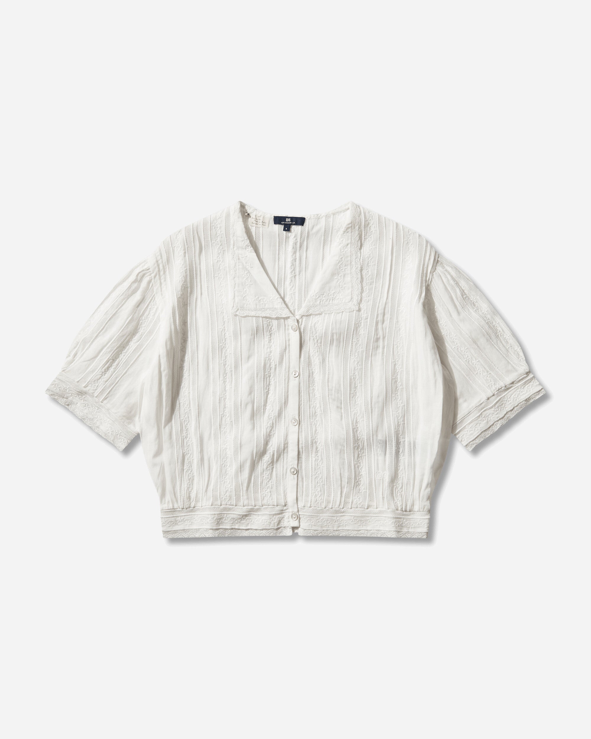 Women s Blue Tab Bandit Blouse White