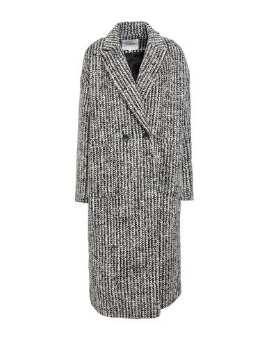 Woman Coat Black Size 0 Wool, Cotton, Acrylic, Synthetic fibers, Polyester
