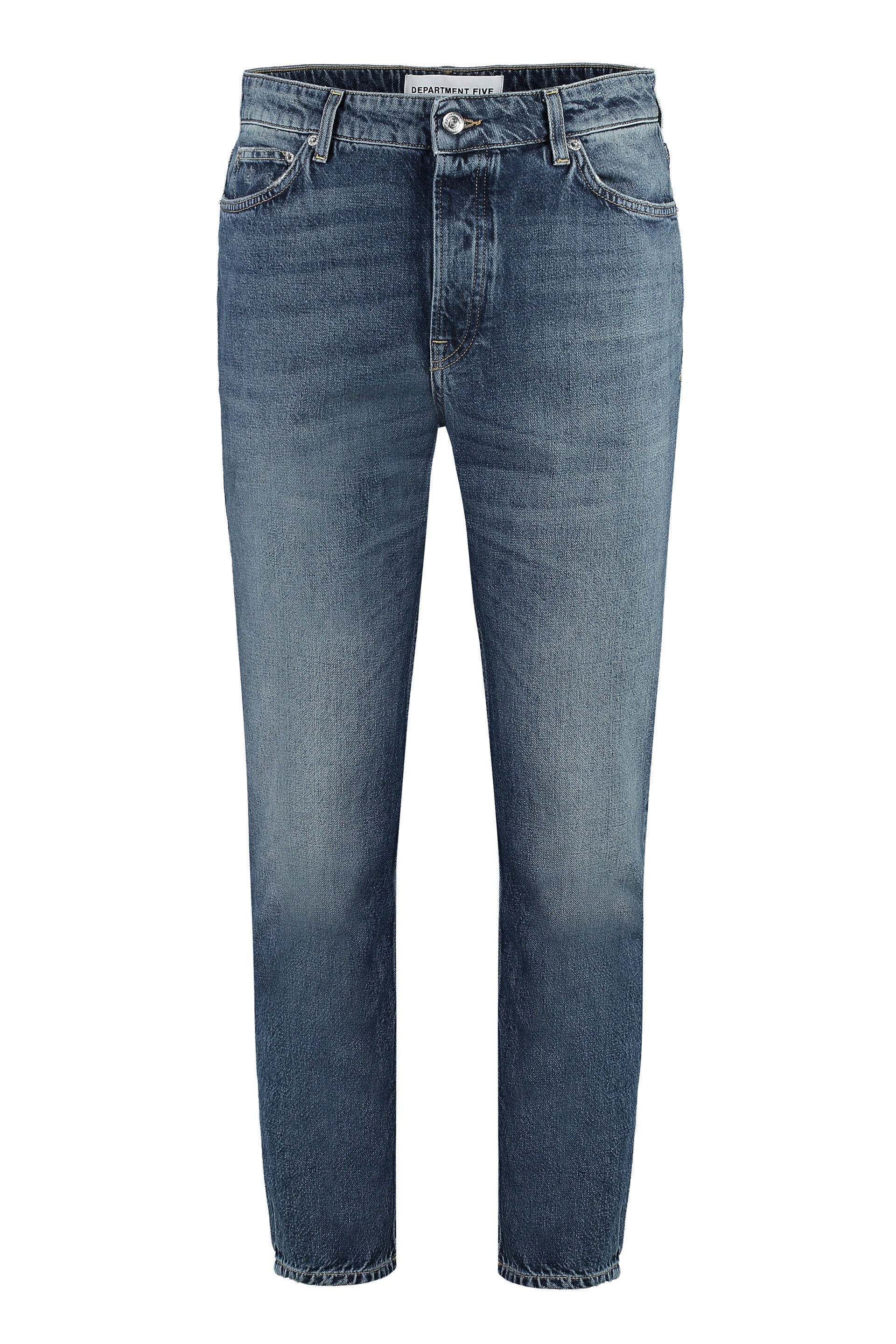 Men's Slim Fit Jeans with Back Logo Label