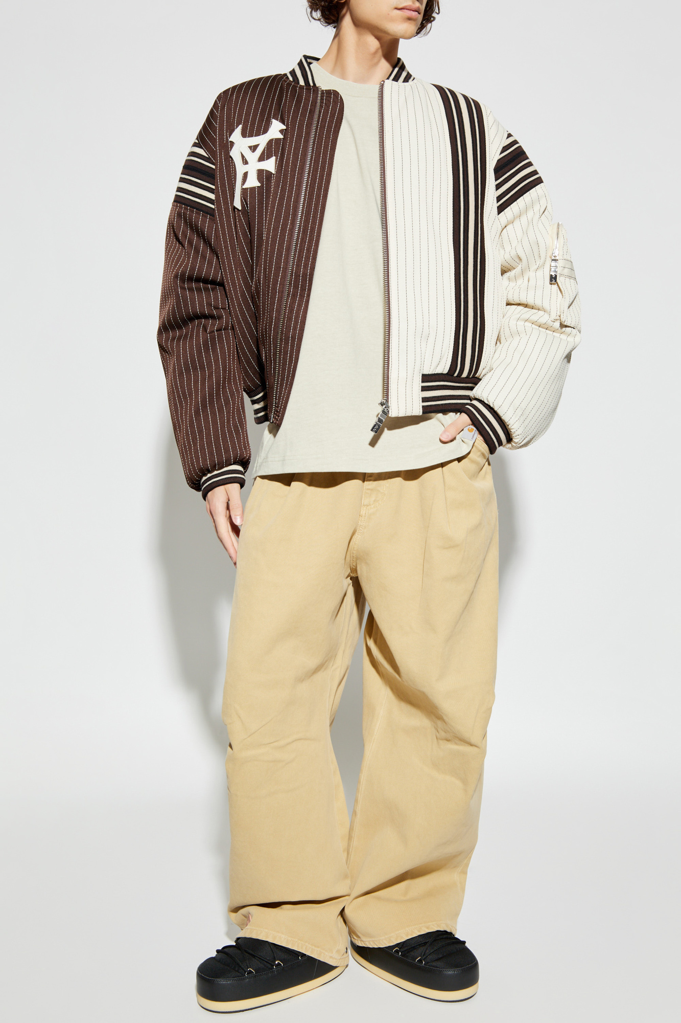 Jeans With Logo, Men's, Beige
