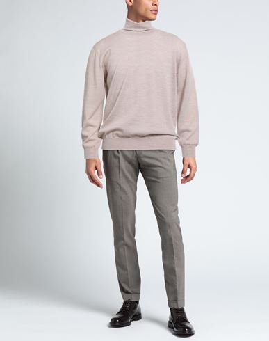 Man Turtleneck Taupe Size 50 Virgin Wool