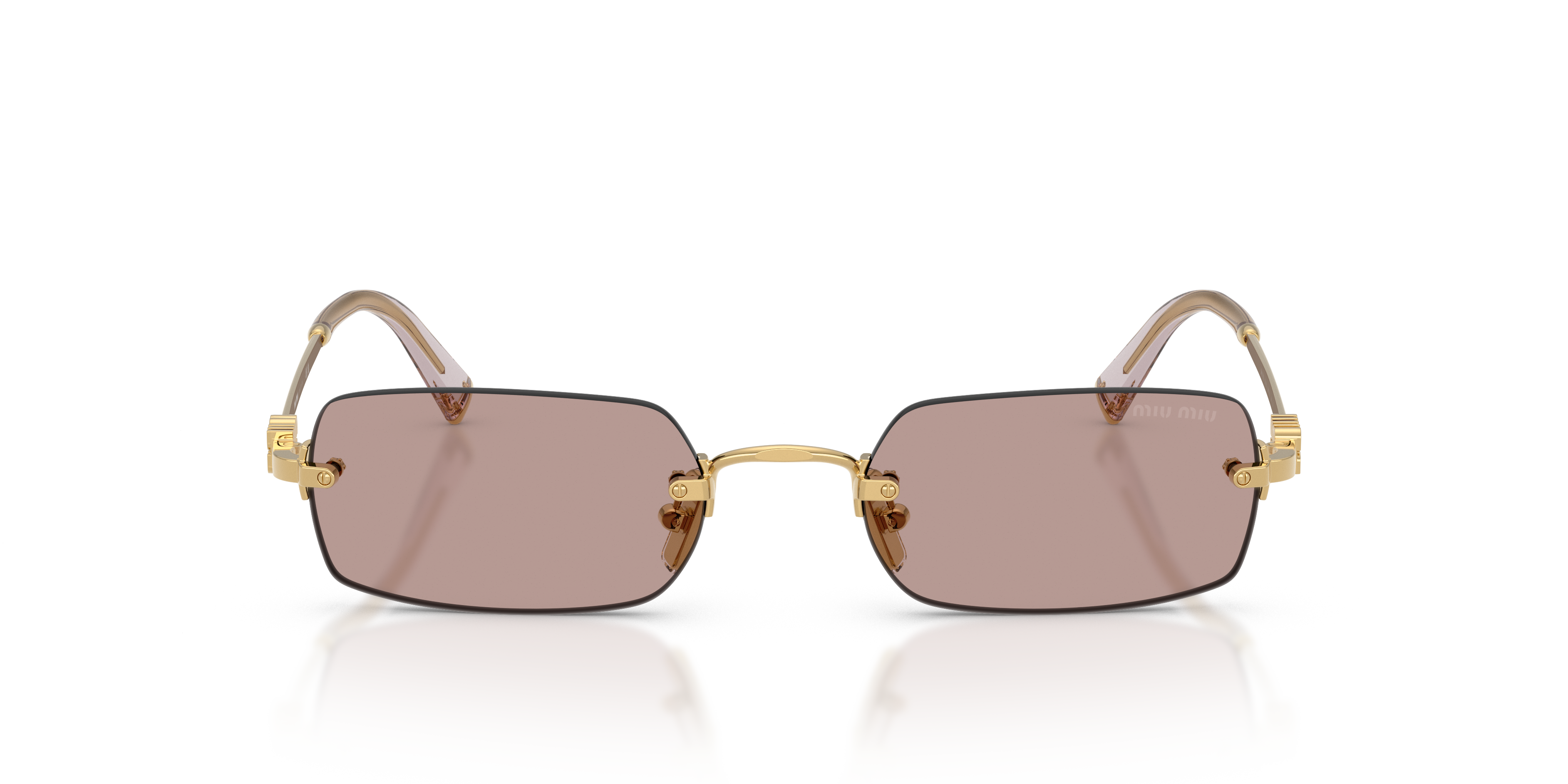 Miu Miu Woman Miu Miu MU B50S 5AK20I Sunglasses Metal Gold Brown Squared Norma