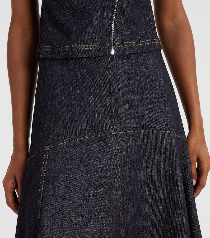 Triangle De-Nîmes denim midi skirt
