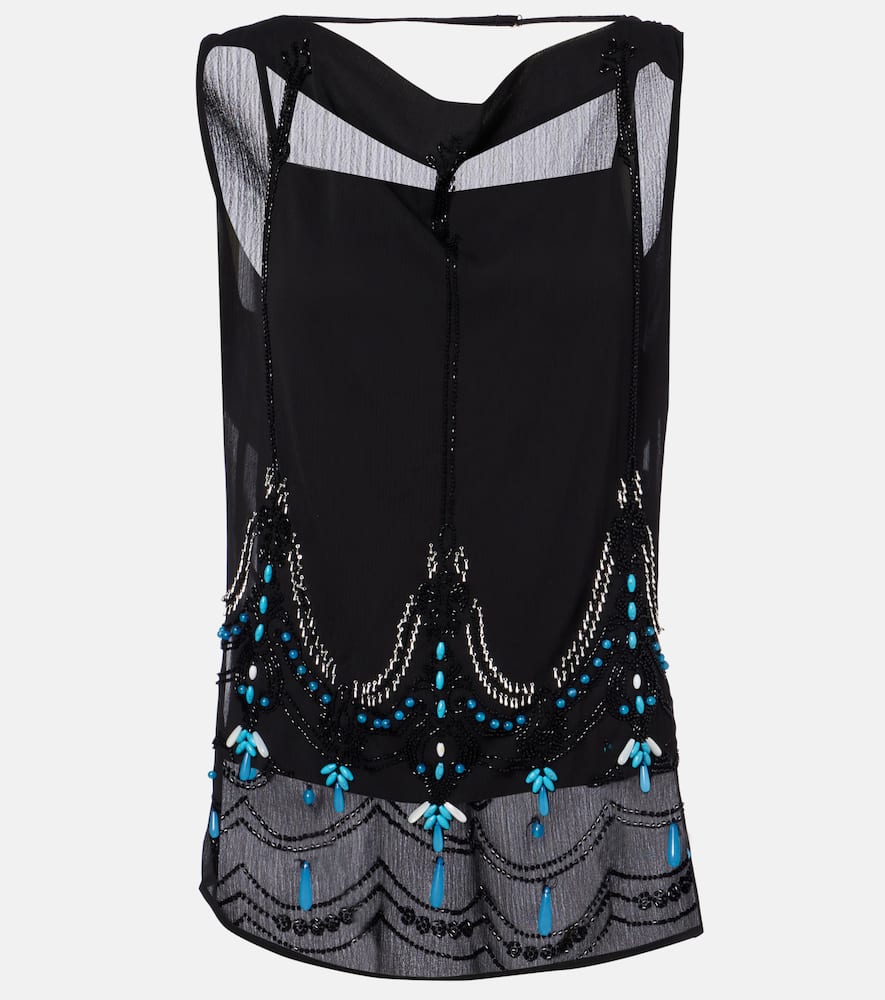 Beaded jersey top