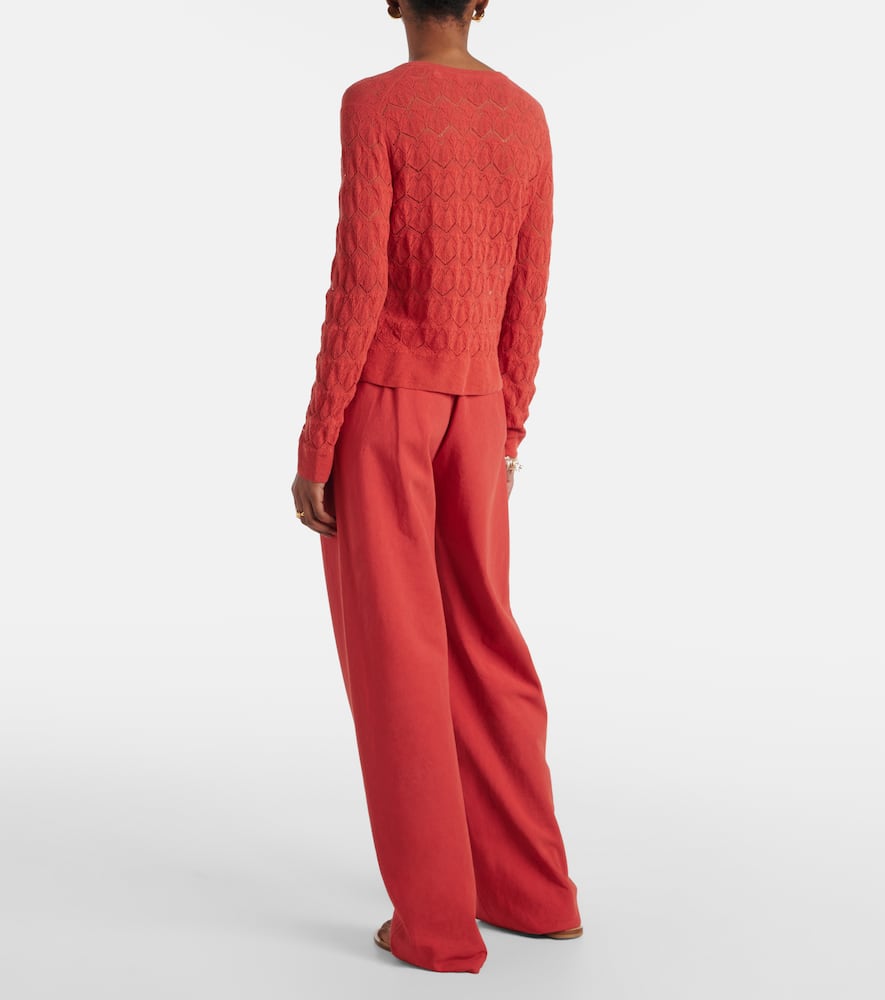 Pointelle cotton cardigan