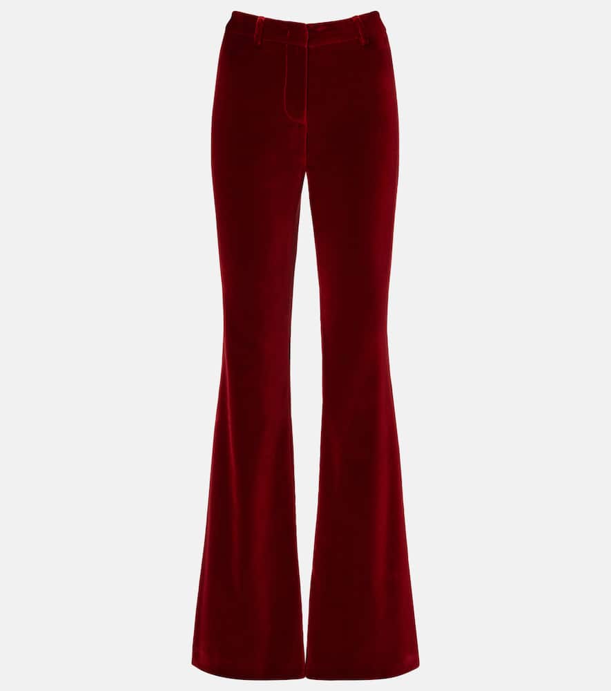 Cotton velvet flared pants