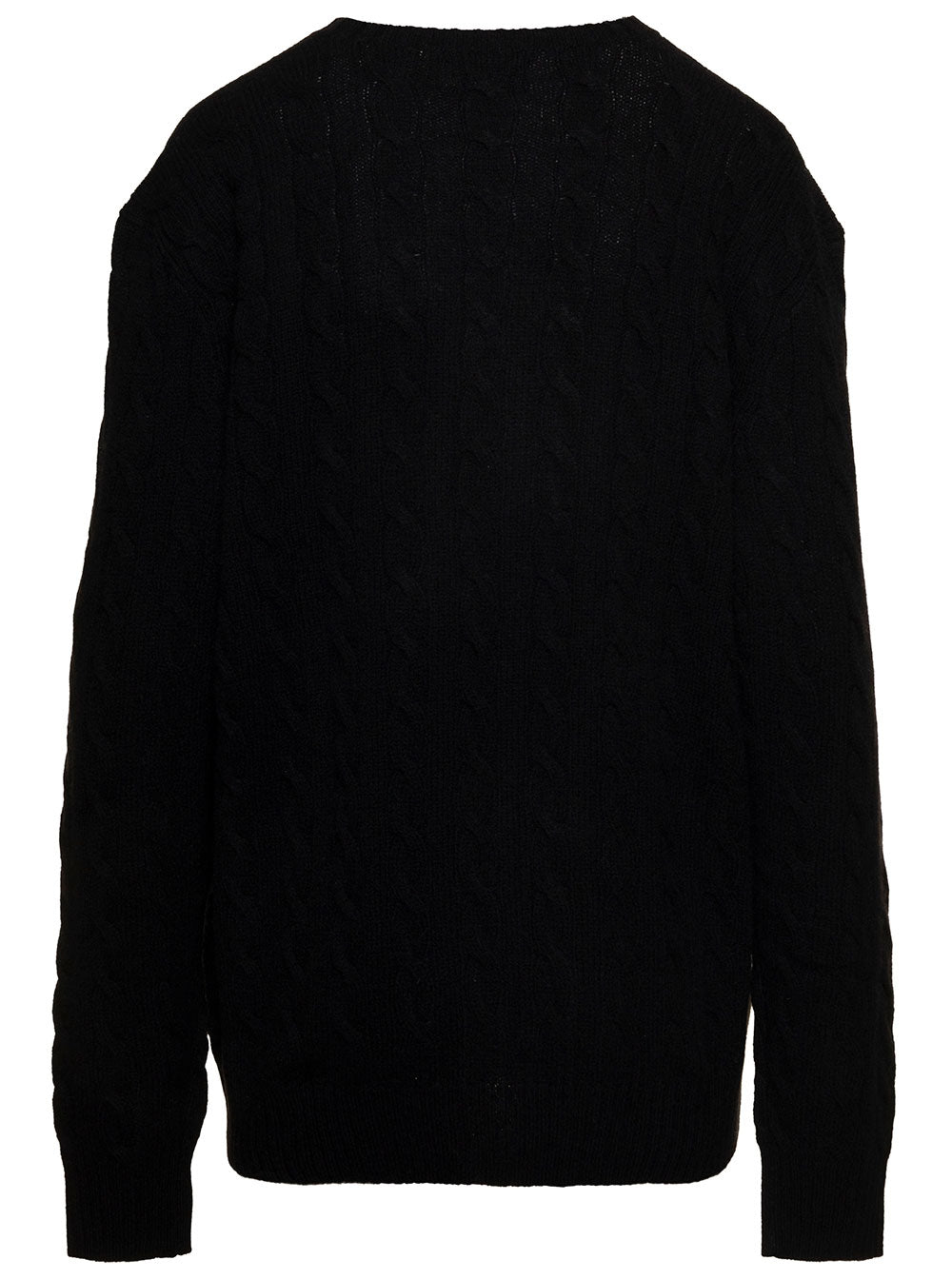 Intreccio Wool-Cashmere Knit Sweater — Black