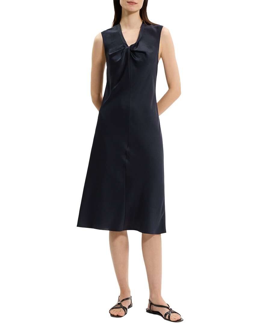 Crushed Satin Twist Scoop Dress