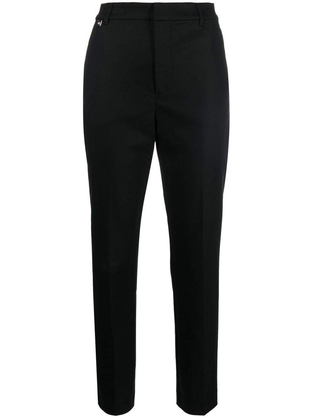 Cropped tailored-cut trousers - Black