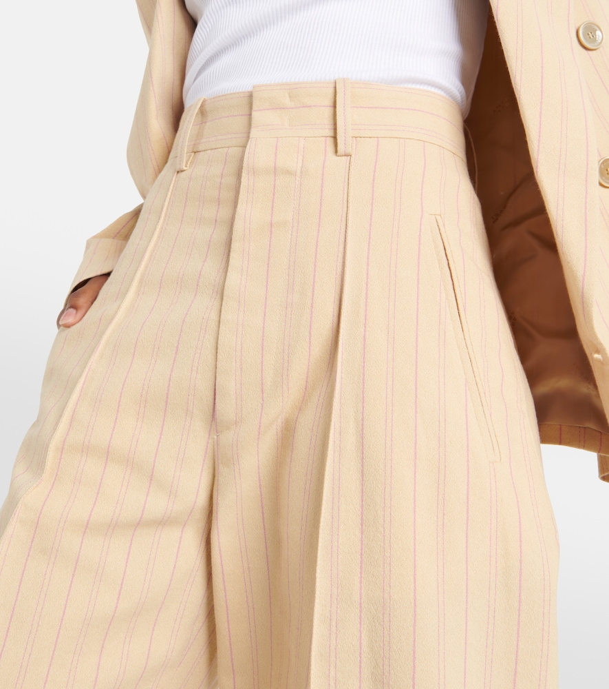 Pinstriped high-rise pants