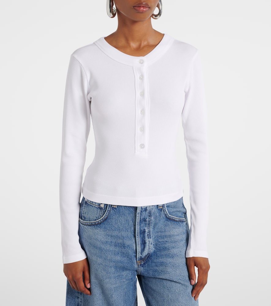 Varra ribbed-knit Henley shirt