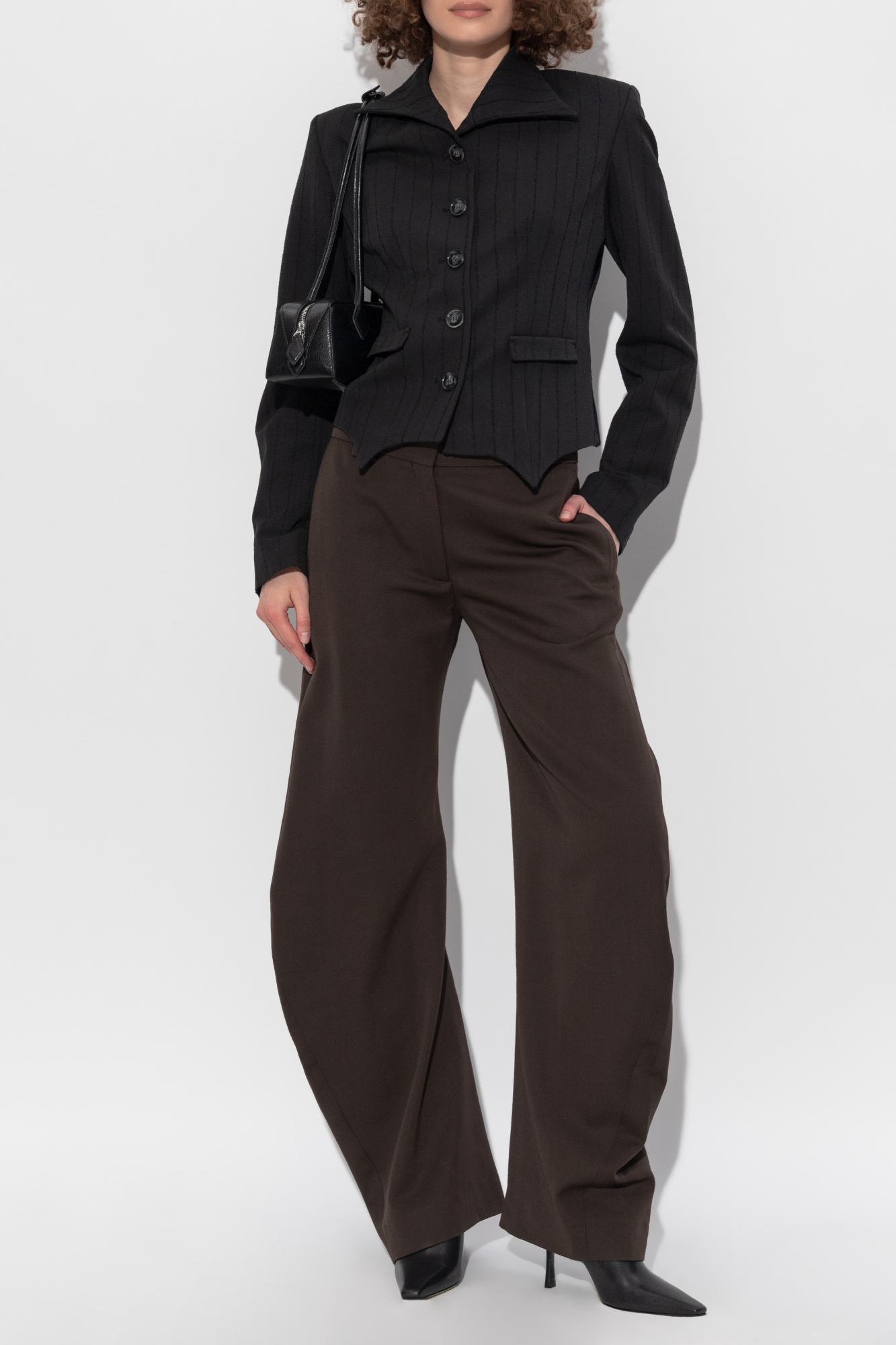 Pinstripe Blazer, Women's, Black