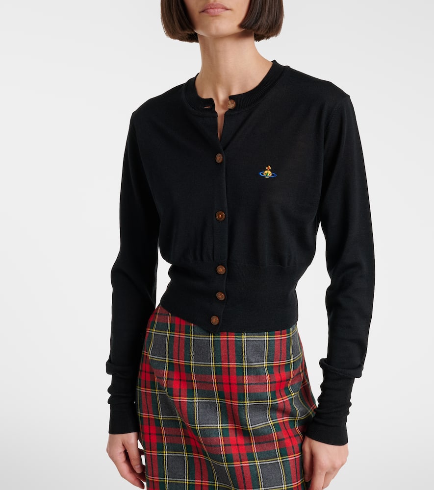 Bea cropped wool and silk cardigan