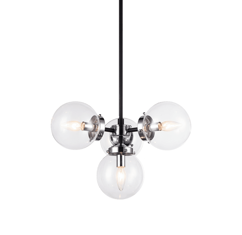 Chrome Four Light Pendant from the Maru Collection