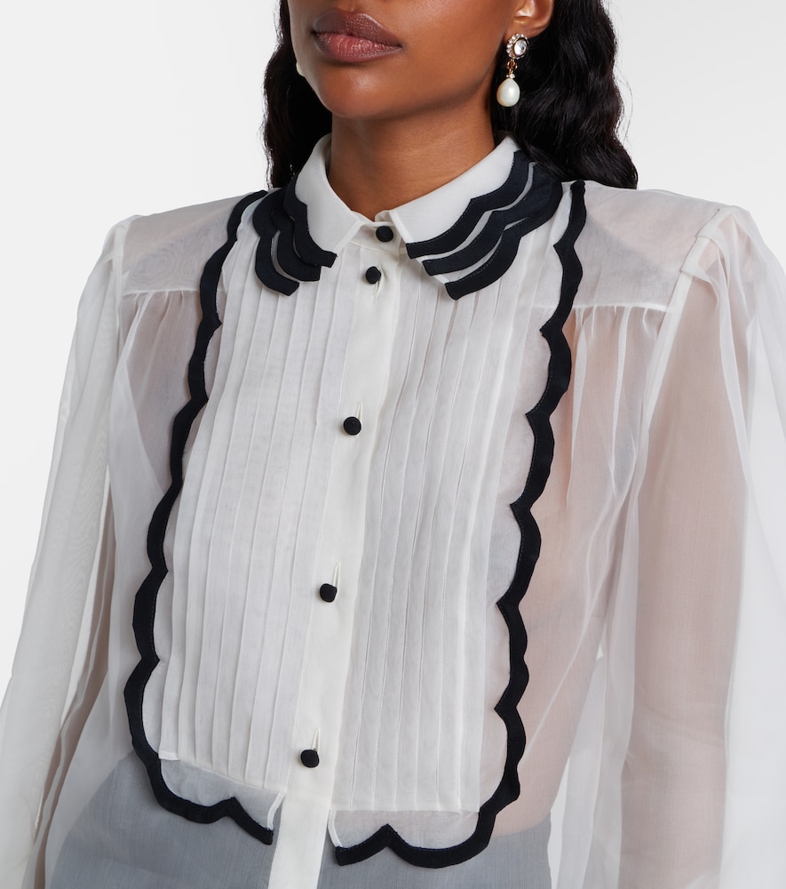 Sheer silk organza blouse