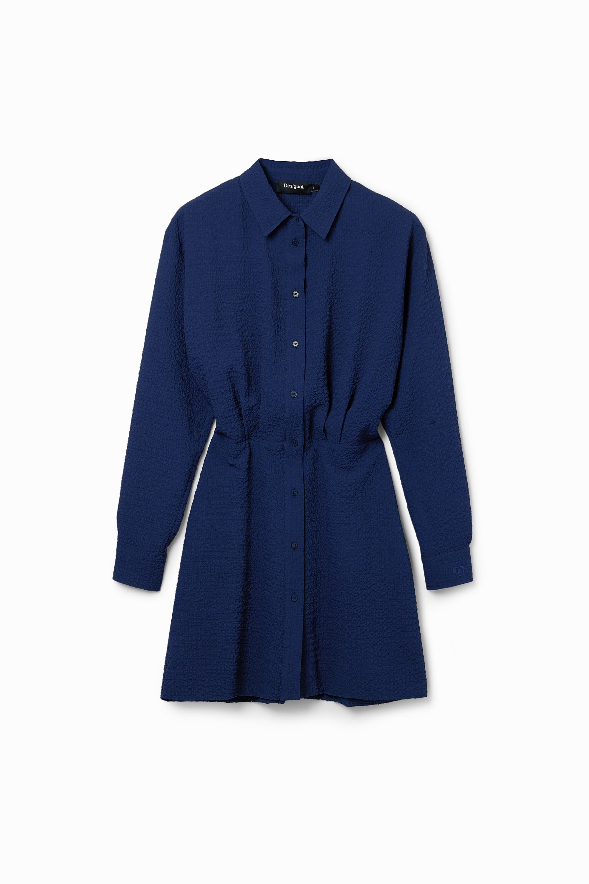 Short textured shirt dress