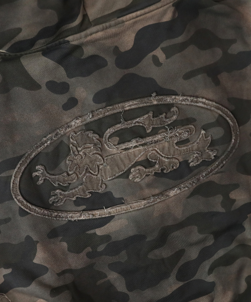 Curved Logo Sleeveless Hoodie Zip-Up