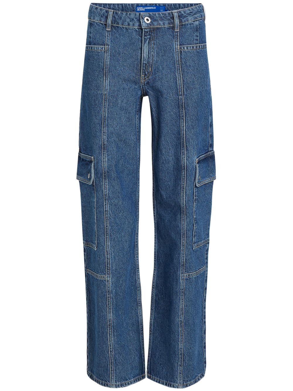 Mid-rise cargo jeans - Blue