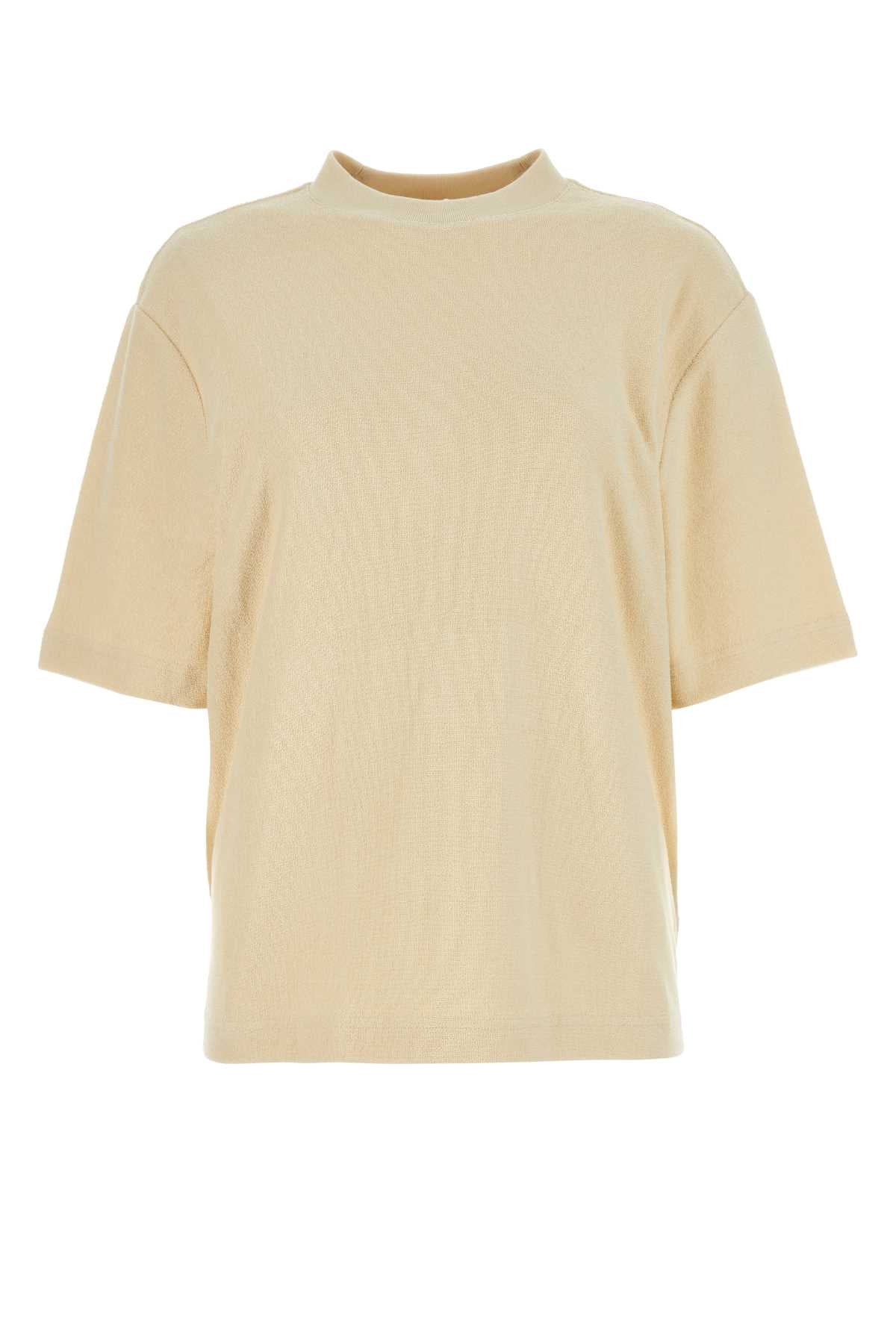 Oversized Terry Cotton T-Shirt — Beige