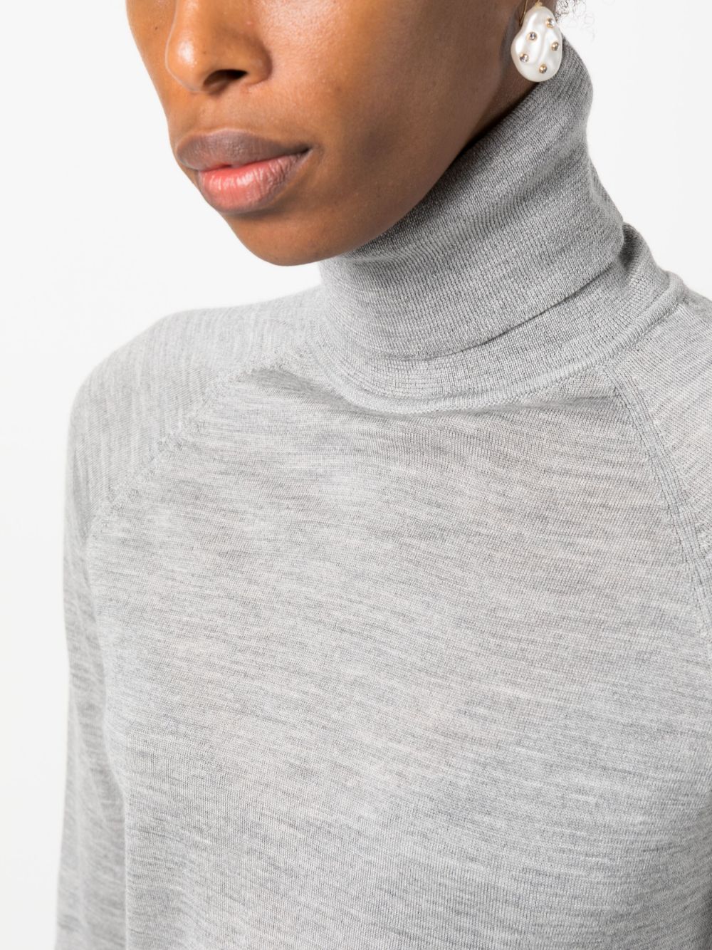 - Wool And Cashmere Blend High Neck Sweater