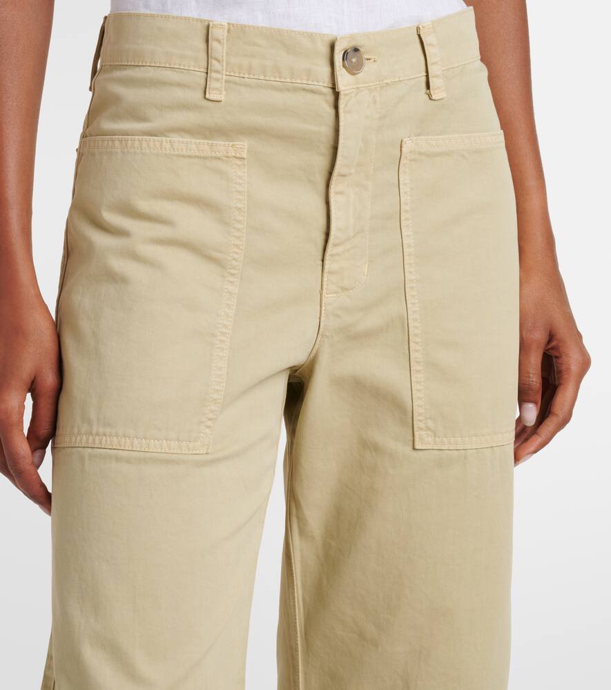Brylie cotton twill barrel-leg pants
