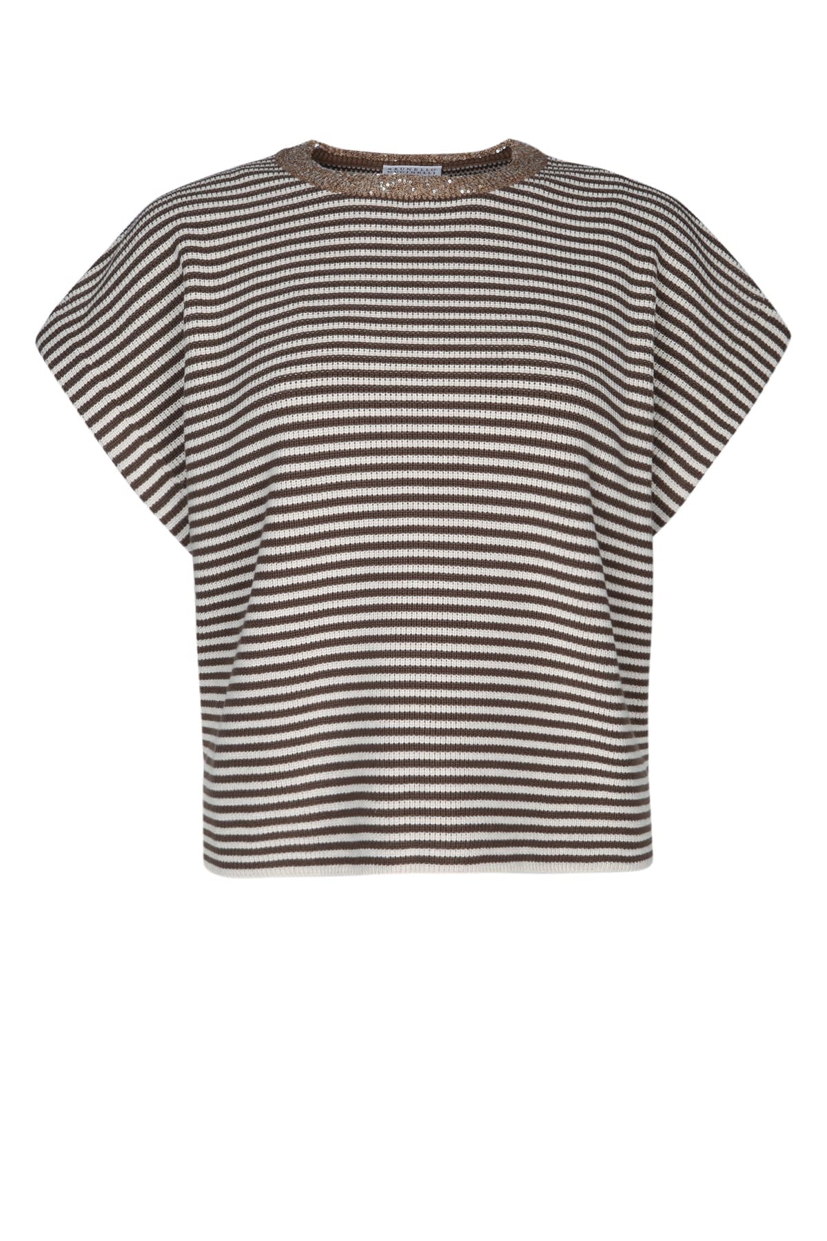 Striped T-shirt - Brown