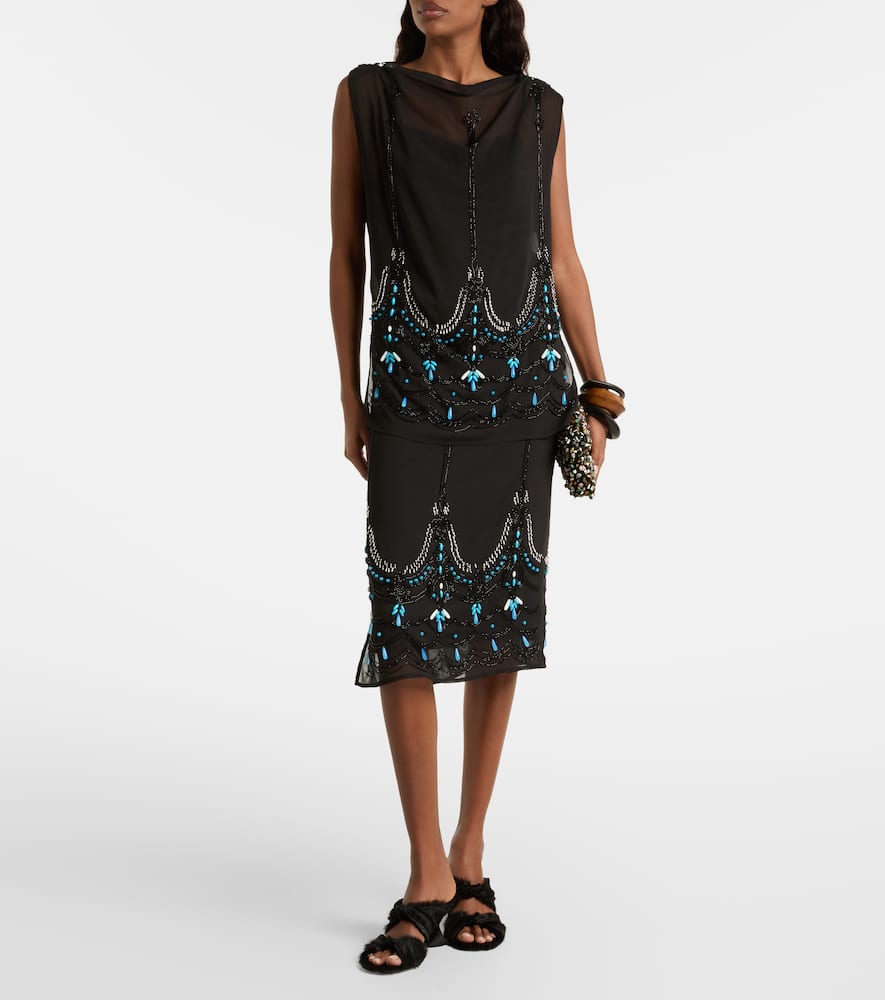 Beaded jersey top