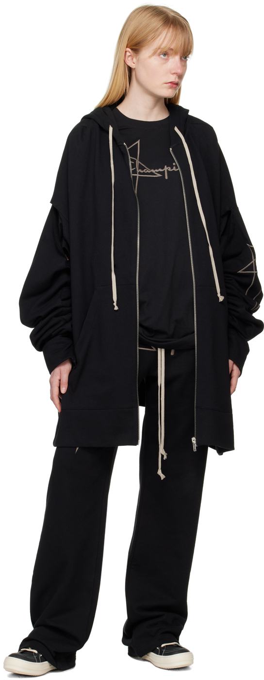 Rick Owens Black Champion Edition Flyproof Hoodie