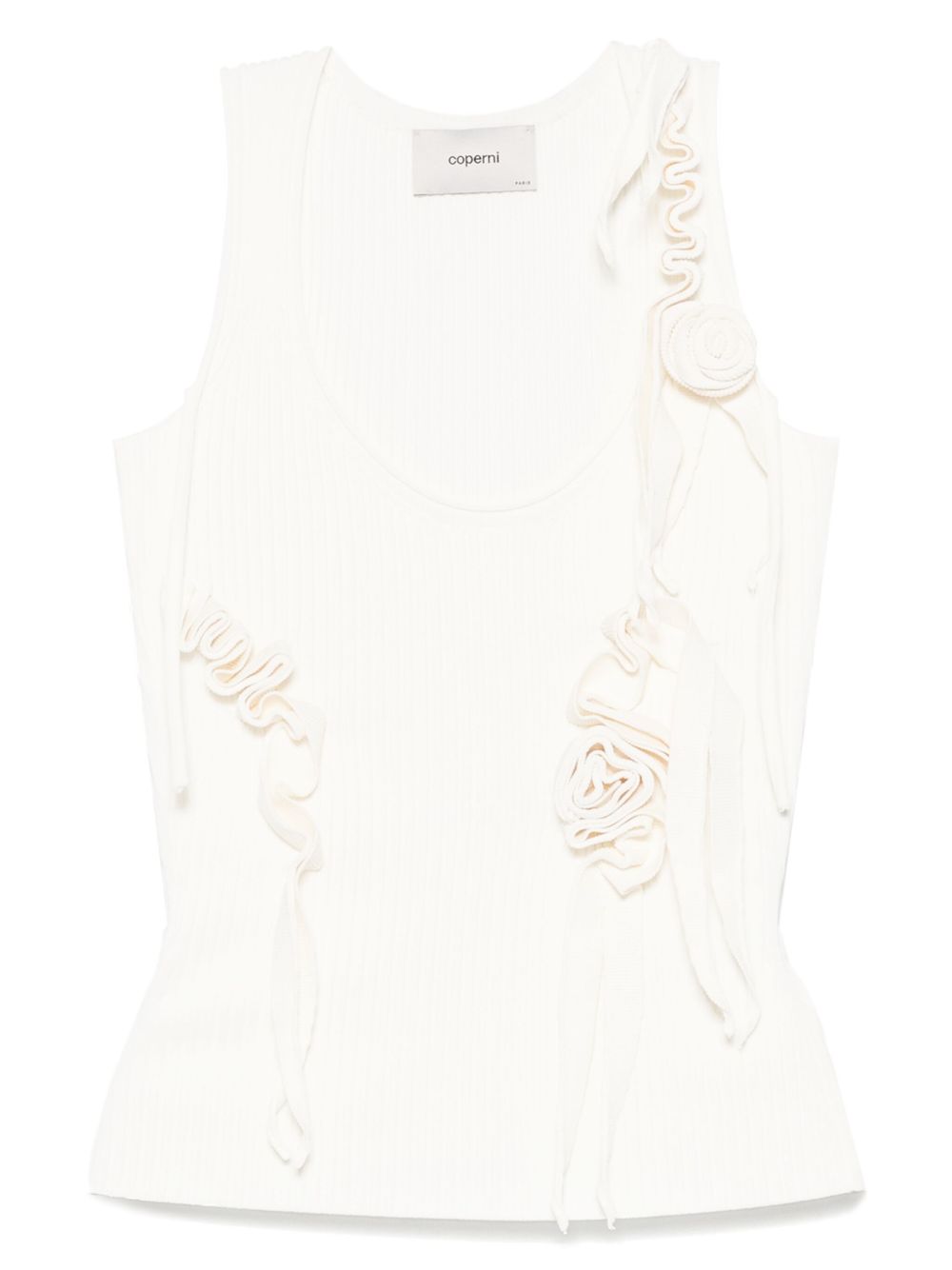 Coperni knitted ribbon tank top - Black